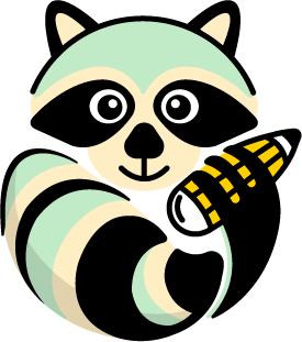 Rookoo, der freundliche Waschbär.